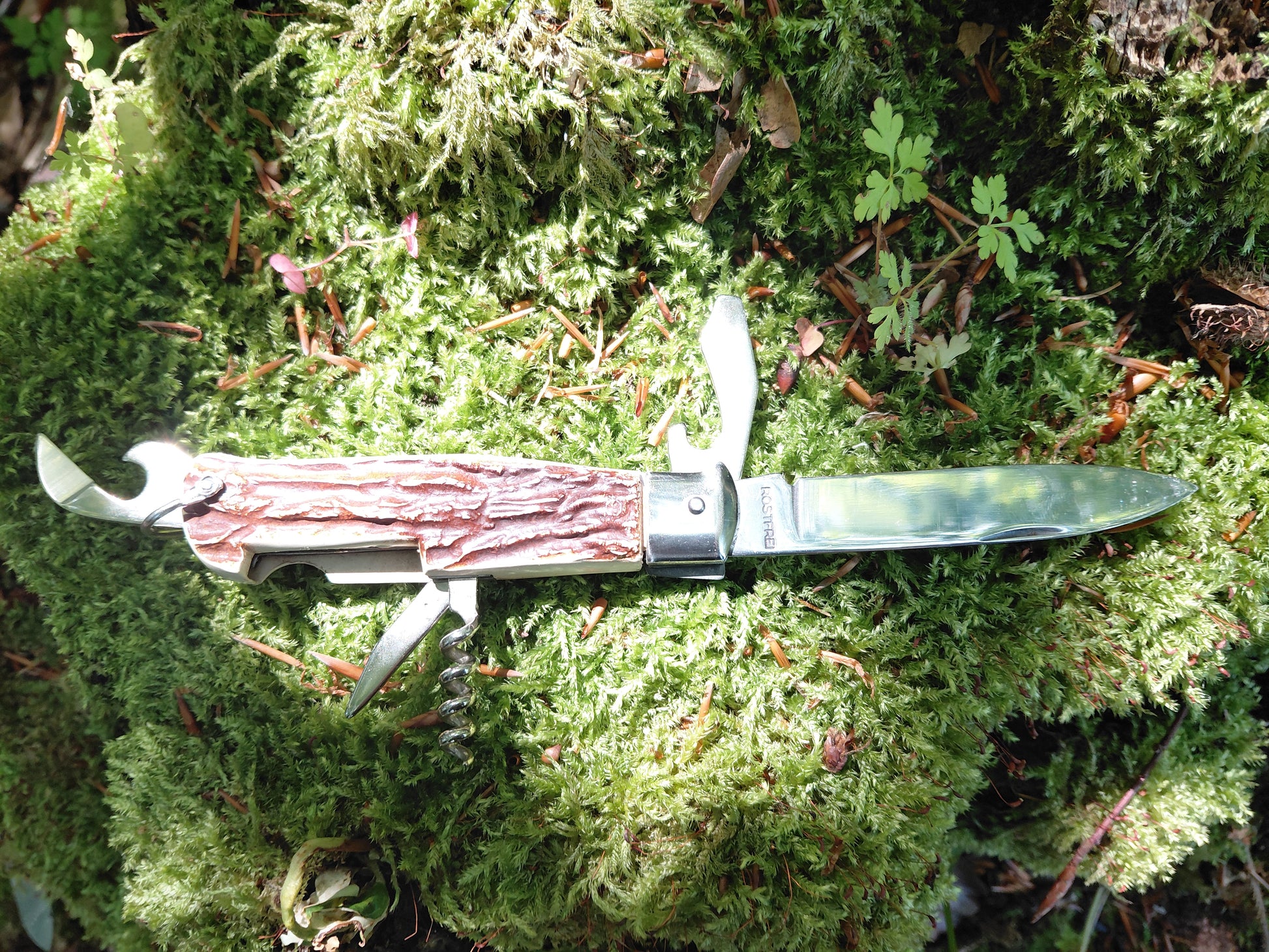 Vintage Jagtlommekniv – Med Udskåret Hjortehåndtag
