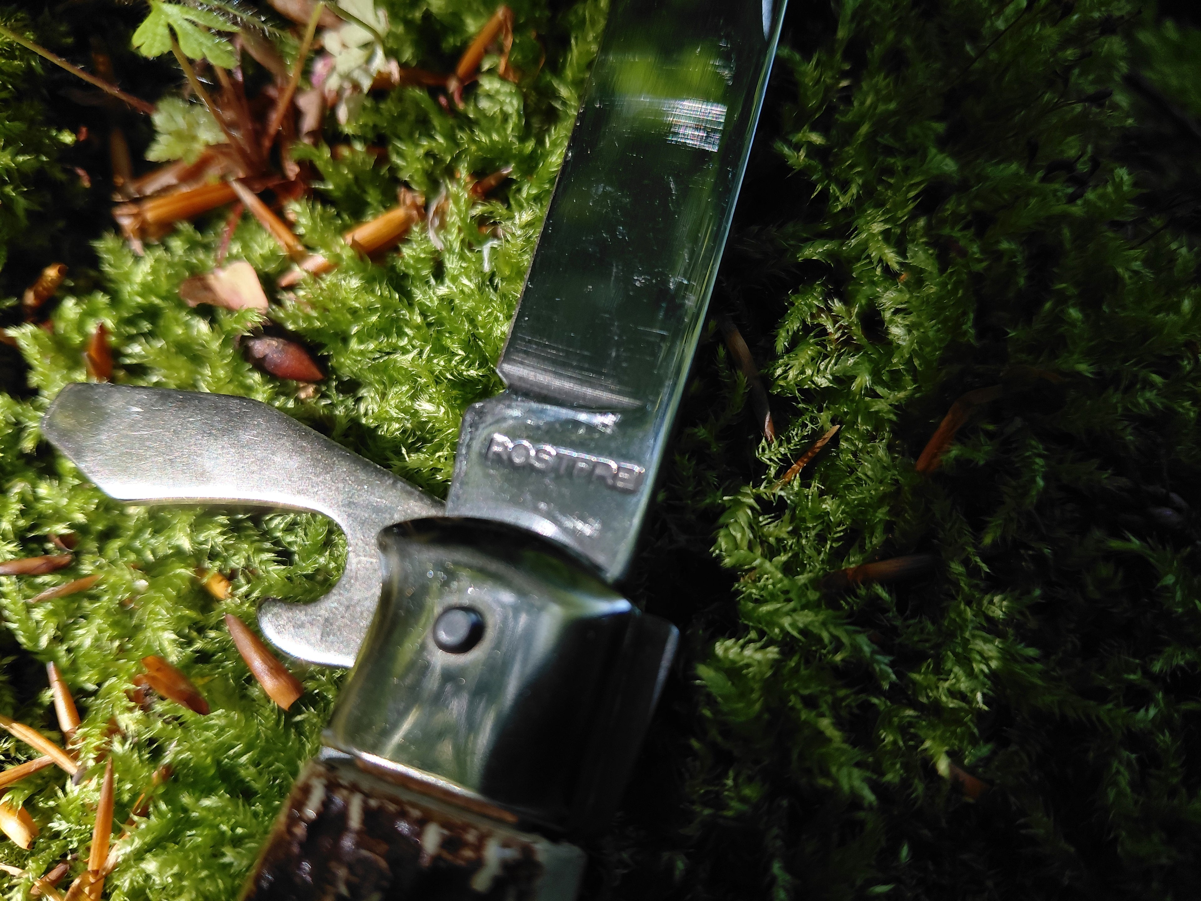 Vintage Jagtlommekniv – Med Udskåret Hjortehåndtag