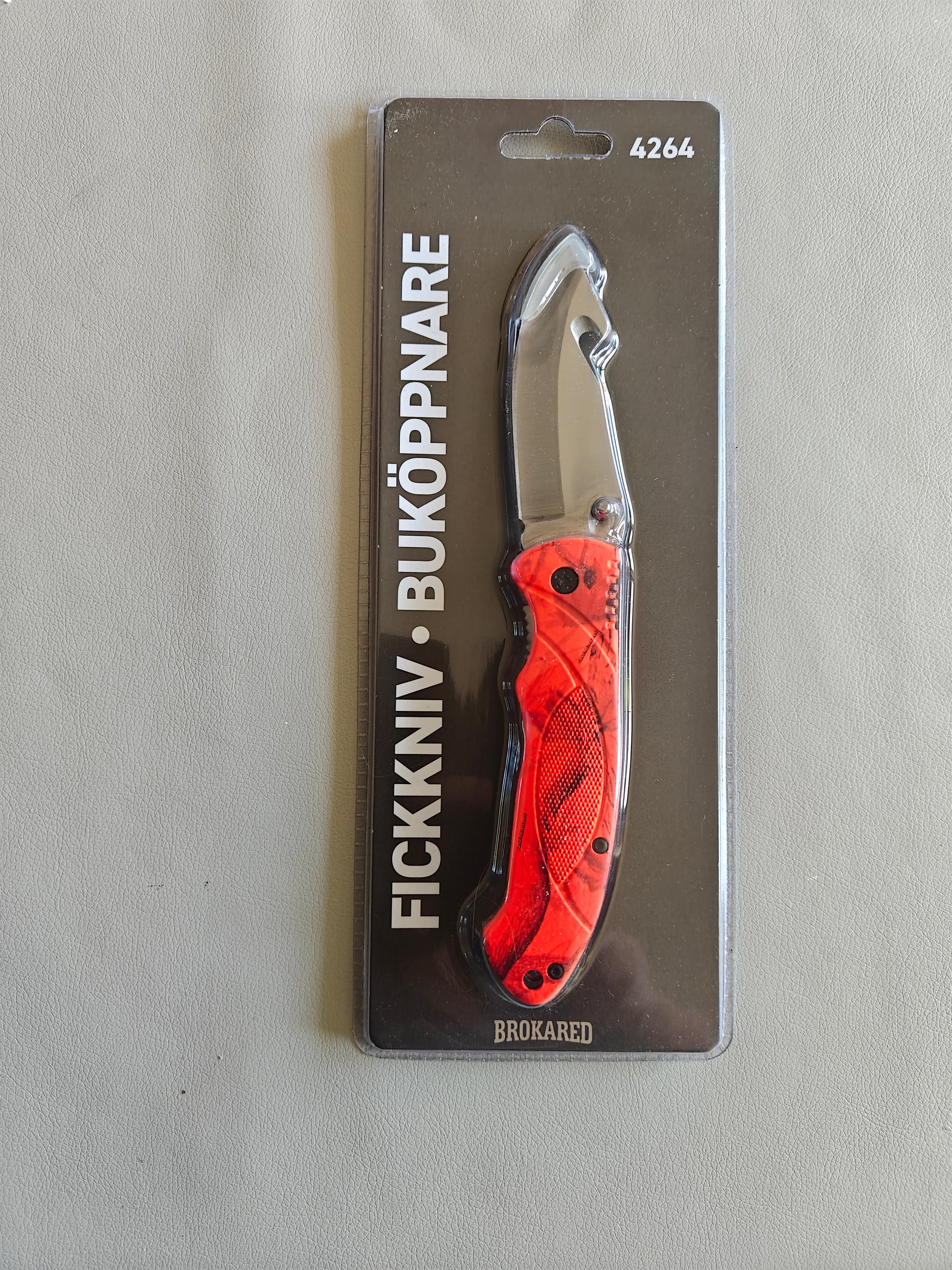 Brokared Fickkniv m. Bukåbner.