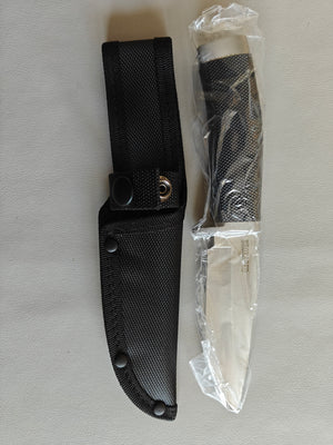 Brokared Jagtkniv m. Gummiskaft.