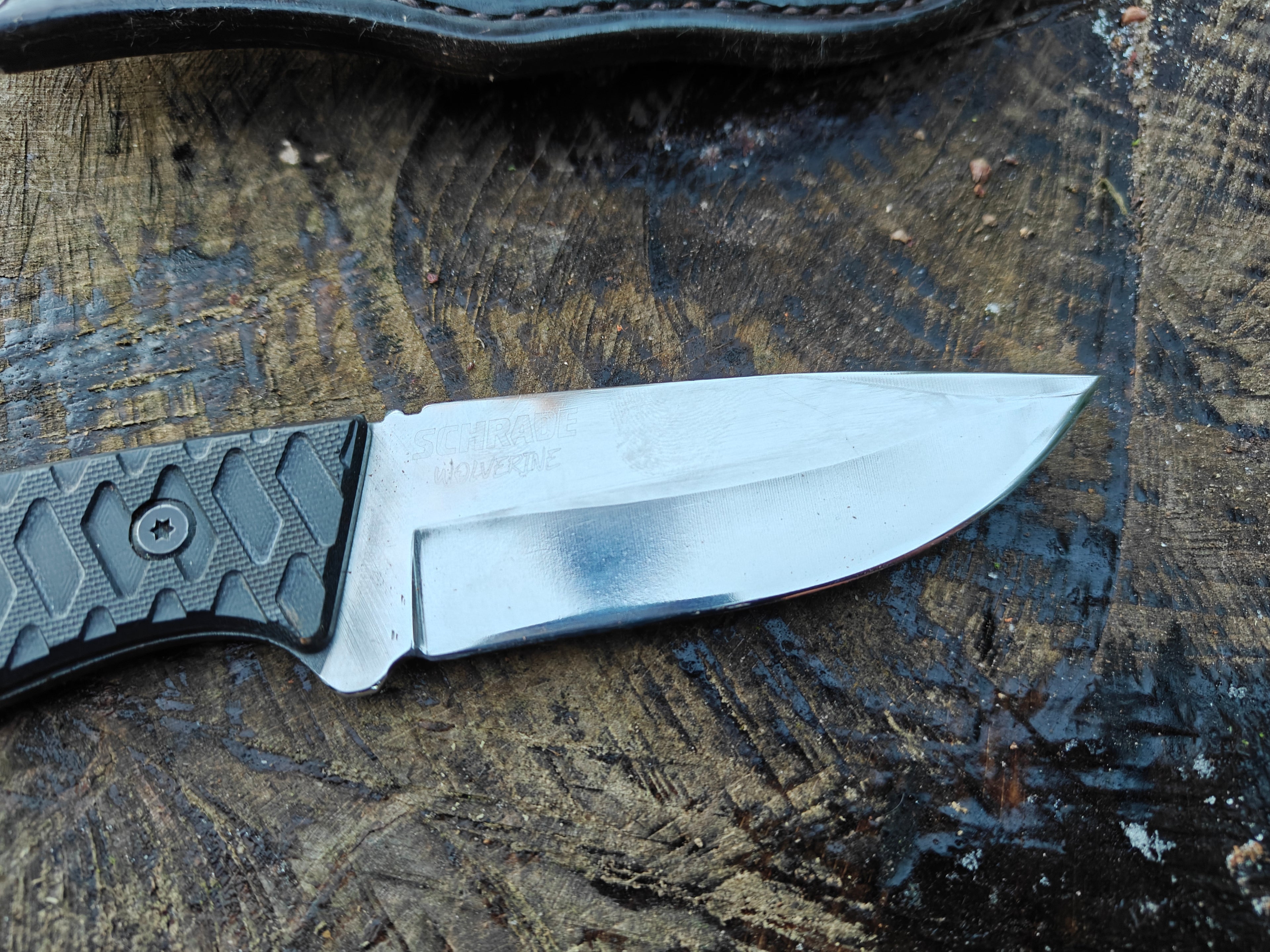 Schrade Wolverine med spical håndlavet skede.