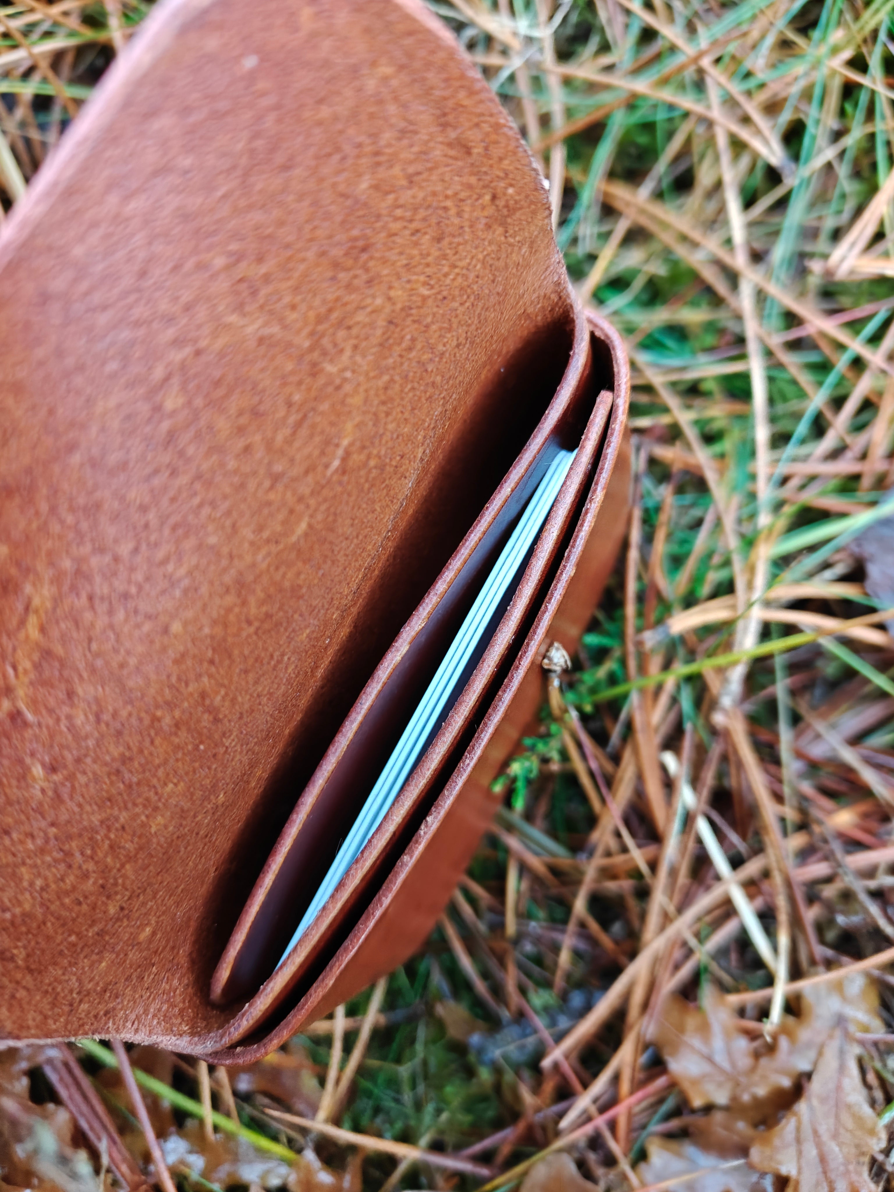 Håndlavet læderpung - brun læder
