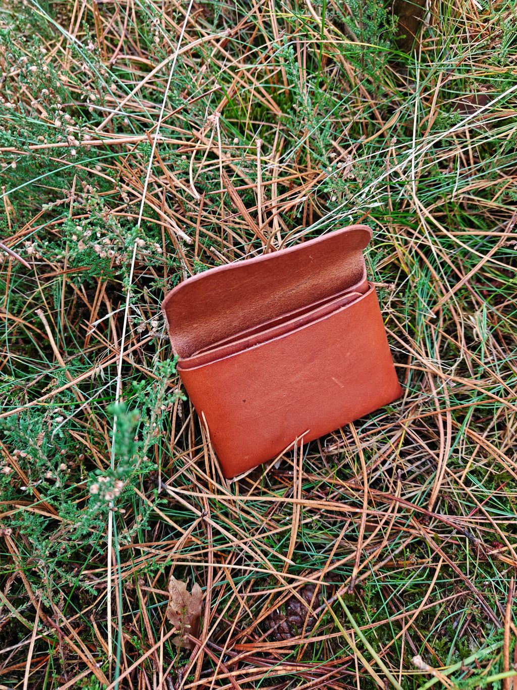 Håndlavet læderpung - brun læder