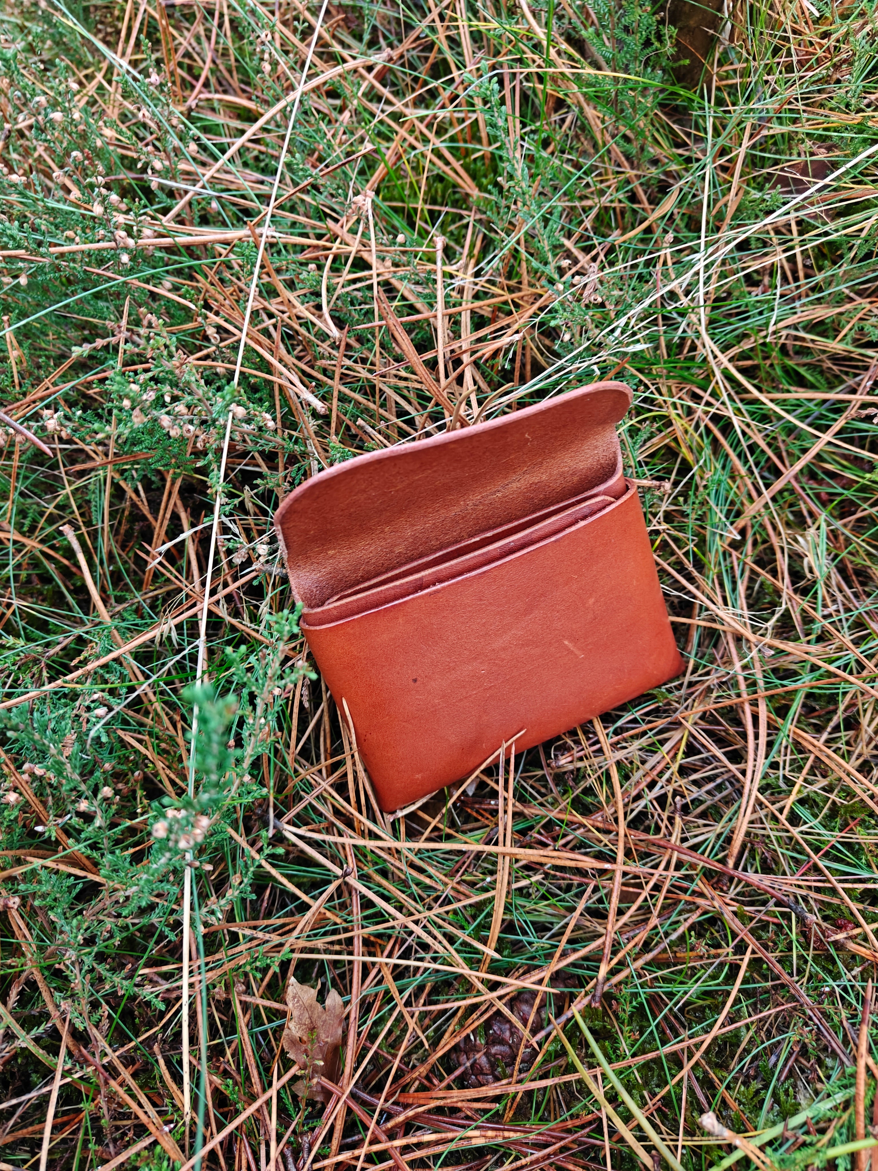 Håndlavet læderpung - brun læder
